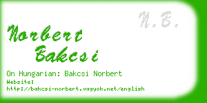 norbert bakcsi business card